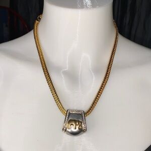 Gold and Silver Elephant Pendant Necklace